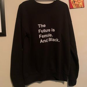 Medium Black/Feminist empowerment sweatshirt